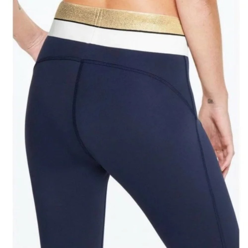 PINK Victoria Secret Navy & Gold 7/8 Ankle Length Leggings NWT